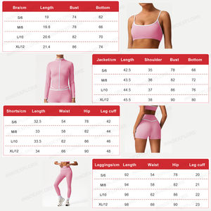 Ensemble de yoga 3 pièces pour femmes grandes tailles, couleur unie, leggings de sport à compression abdominale haute élasticité - Product Image 6