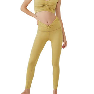 Best Design Women's Casual Sports <b>Legging</b> with Elastic Waist Solid <b>Pattern</b> Breathable Polyester/Spandex Customizable - Product Image 4