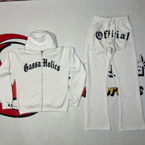 Trajes Deportivos para Hombre de Alta Calidad, Trajes Deportivos Resistentes para Correr, Joggers con Bordado para Hombre, Traje Deportivo Personalizado con Efecto Desgastado - Product Image 1