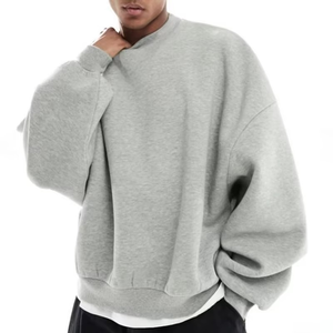 Nouveaux sweats à capuche pour hommes en coton 100% uni, à épaules tombantes, avec broderie 3D et impression en relief sur le devant, respirants - Product Image 2
