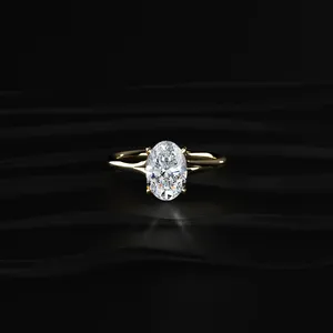 2CT VVS-VS Clarity IGI Certified Oval Solitaire Diamond <b>Ring</b> Special for New Bride From <b>Indian</b> Supplier & Manufacturer - Product Image 1