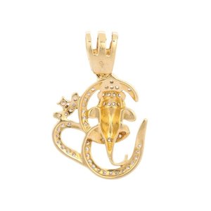 18K <b>Solid</b> <b>Gold</b> Diamond Ganesha <b>Pendant</b>-Asscher Marquise Radiant & Emerald Cut - Product Image 5