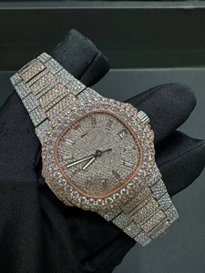 นาฬิกาโมอิสซาไนต์แบบฝังเพชรเต็มเรือนสำหรับผู้ชาย หน้าปัดเพชร VVS ระบบควอตซ์อัตโนมัติ สไตล์ฮิปฮอป - Product Image 5