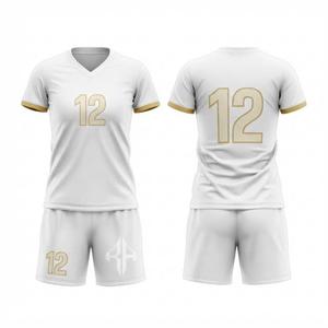 Uniforme de Fútbol Blanco para Mujer con Estampado Sublimado y Logotipo Blanco, 100% Poliéster de Alta Calidad, Manga Corta, RIVIAN ATLANTIC - Product Image 1