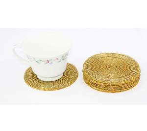 Nouveau design : Ensemble de dessous-de-verre perlés en forme de cœur, dessous-de-verre perlés rouges, set de dessous-de-verre brodés de perles de rocaille - Product Image 4