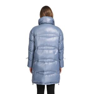 Veste longue matelassée bleue, col montant, fermeture éclair, coupe-vent, rembourrée de duvet, manteau d'hiver, style décontracté, unisexe - Product Image 6