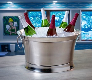 Seau à glace robuste en fer rond classique de 12 L, couleur argent, style ferme, pour 12 bouteilles de vin et de bière, idéal pour la restauration et les événements - Product Image 6