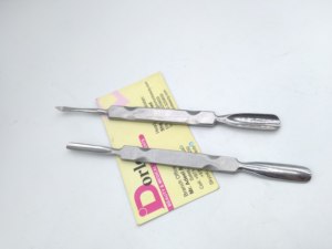 Pousse-cuticules professionnel de haute qualité en acier inoxydable, logo personnalisé, double extrémité, pour manucure, éliminateur de peaux mortes, pousse-ongles. - Product Image 3
