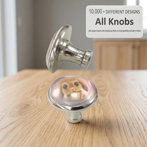 Ba Metal Round Cabinet Knob with Crystal Glass Cover Modern Design for Home Bar Wardrobe Living Room Furniture - Product Image 4