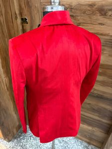 Blazer croisé en velours rouge pour homme – Veste de smoking élégante pour mariage et soirée avec revers châle - Product Image 3
