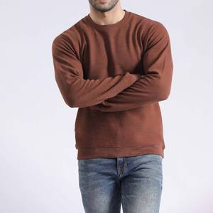 Sweat-shirts pour hommes en coton 100% de haute qualité OEM, coupe ample, impression puff, couleur marron unie, style streetwear. - Product Image 4