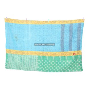 Vintage Kantha Handmade <b>Quilt</b> Blanket Indian Reversible Hand Stitched Heavy Throw Old Sari Blanket Patch Work Heavy 3 To 5 Layer - Product Image 6