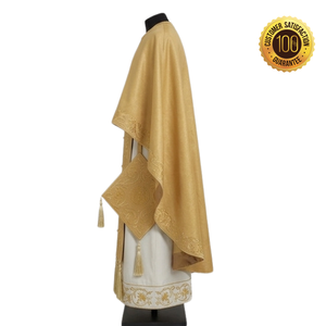 Robe de Prêtre Brodé Or ShineWays Enterprises, Vêtement Liturgique en Soie Satinée, Tenue Formelle d'Église Personnalisable Toutes Saisons - Product Image 3
