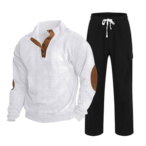 Nueva Llegada Conjunto de 2 Piezas de Sudadera con Capucha y Pantalones de Invierno, Chaqueta Deportiva Casual con Cremallera Personalizada para Hombre - Product Image 1