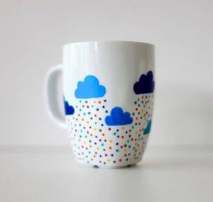 แก้วกาแฟเซรามิคลายใบไม้สีเขียว เคลือบเงาอย่างดี ด้ามจับแข็งแรง ทนทาน เหมาะสำหรับชา กาแฟ ใช้ในบ้าน สำนักงาน หรือเป็นของขวัญ - Product Image 3