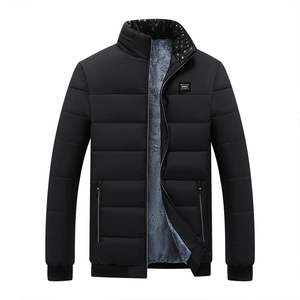 Chaqueta de Invierno para Hombre, Estilo Casual, Gruesa, con Cuello Alto, Acolchada, Resistente al Viento, con Cierre Frontal y Logotipo, Forro Polar, para Clima Frío - Product Image 2