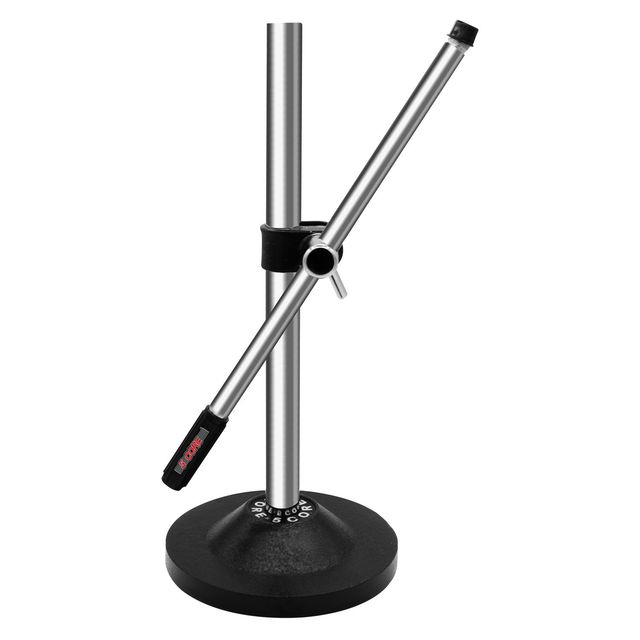 5Core Universal Desktop Microphone Stand with Round Base MS RBS CH in Audio Product Accessory Table Top Desk Holder