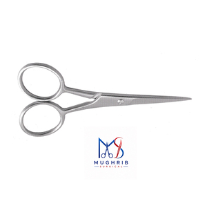 Ciseaux à moustache ergonomiques avec anneaux, en acier inoxydable mat durable, lame droite de 10,5 cm, outil de manucure personnalisé pour adulte - Product Image 4