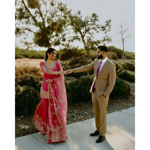 Robe de soirée de travail à broderie lourde Top-Plazzo et Dupatta pour fête - Product Image 2