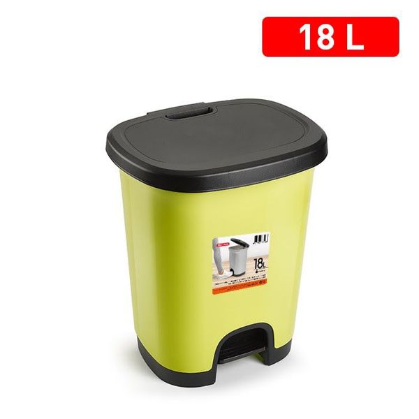 Yellow bucket with black lid