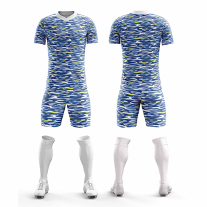 Uniforme de football de qualité professionnelle pour équipes et clubs en bleu |   Tailles pour hommes, femmes et jeunes, prix bas, prix de gros - Product Image 1