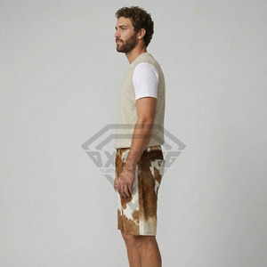 Premium Cowhide Hair on Leather Shorts Genuine Animal <b>Fur</b> Men's Luxury Streetwear Fashion Shorts Custom crafted Leather Bottoms - Product Image 2