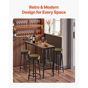 Tavolo Alto da Pub con Struttura in Metallo Robusta, Lungo e Stretto, per Cucina, Sala da Pranzo, Cocktail Bar, Facile da Montare, Altezza Bar - Product Image 2