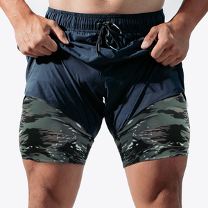 Pantalones Cortos Deportivos para Hombre, Color Verde Oliva, Camuflaje, Secado Rápido, Cintura Elástica con Cordón, Pantalones Cortos Casuales con Bolsillos, ODM - Product Image 2