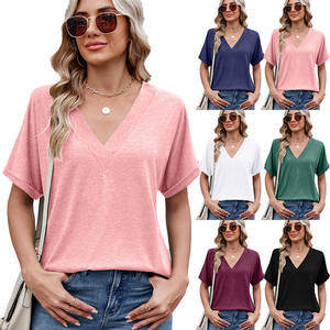 T-shirt court à manches courtes en coton et élasthanne 240 g/m², finition délavée vintage, col rond, pour femme, style Hot Girl, uni - Product Image 5