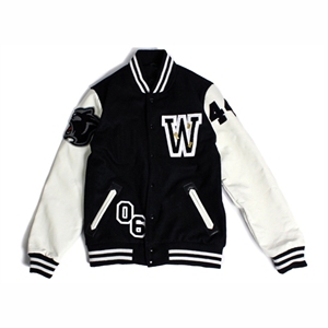 New Arrival Men's Custom Varsity Letterman Jacket Stand Collar Waterproof Sports Embroidery Baseball Coat Contrast Front - Product Image 6