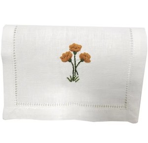 Serviette de cocktail personnalisée en lin brodé de fleurs, pliée, 6*9 pouces, réutilisable, avec ourlet festonné, pour bar à domicile et événements - Product Image 5