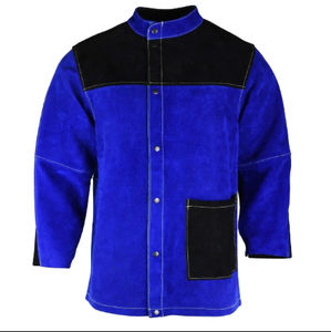 Veste de soudeur en cuir de vachette pleine fleur de qualité supérieure, résistante aux étincelles, pour la sécurité industrielle des soudeurs - Product Image 1