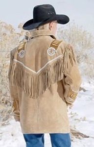 Veste en daim vintage pour homme, style western cowboy montagne - Product Image 2