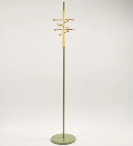 Porte-manteau moderne en bois avec 10 crochets, design mid-century, meuble de rangement autoportant pour entrée et salon - Product Image 4