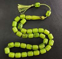 Tasbih rond en résine écologique de luxe Lime Noor, fait main, fournitures pour fêtes
