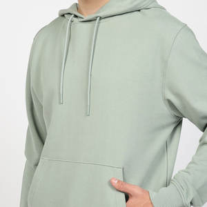 Sweat à capuche personnalisable 100 % coton biologique en tissu éponge, respirant, imperméable, séchage rapide, anti-plis, avec logo brodé sur le devant, tricoté pour homme - Product Image 4
