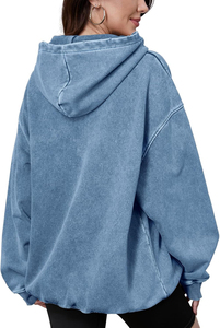 Sudadera con Capucha de Algodón de Primera Calidad con Logotipo Personalizado Glory, Nueva Colección 2026, Lavado Ácido, Diseño Moderno - Product Image 4