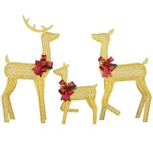 Set Famiglia di Renne 3D Illuminata # # # #   Decorazioni Natalizie da Esterno # # # #   Resistente alle intemperie # # # #   3 Pezzi # # # #   Ornamento per la Casa - Product Image 3