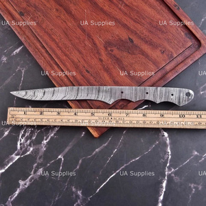 Cuchillo de filetear de acero de Damasco de espiga completa, hoja en bruto, para cocina, chef o pesca, OEM ODM disponible, 12 pulgadas de longitud total, MOQs bajos - Product Image 4
