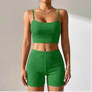 Ensemble de yoga 2 pièces North Approach, fermeture éclair intégrale sur le devant, noir uni, tissu respirant, vêtements de sport pour femmes - Product Image 1