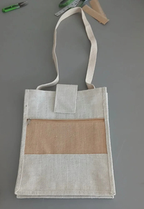 Pochette de classement A4 en jute écologique avec fermeture Velcro – Organisateur de documents durable pour conférences professionnelles - Product Image 4