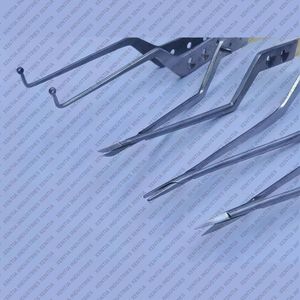 Lot de 4 instruments de neurochirurgie Kamiyama : Micro-baïonnette, Ciseaux Yasargil, Porte-aiguille, Pince de maintien de tumeur à 90 degrés, 23 cm, certifiés CE - Product Image 2