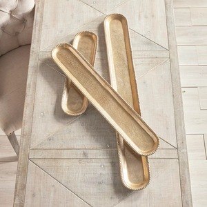 Plateau de service décoratif en métal, motif feuille moderne, finition aluminium poli, idéal pour fruits et décoration – Le favori des tendances - Product Image 5