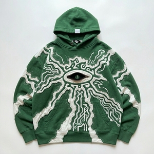 Sweat à capuche personnalisé pour homme, style streetwear, avec logo appliqué sur le devant, effet vieilli, surdimensionné, OEM ODM - Product Image 2