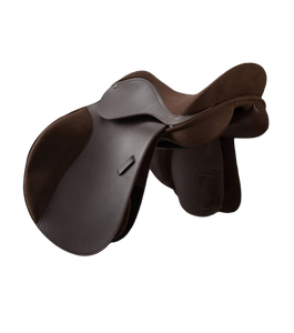 Selle d'obstacle anglaise légère, confortable et durable avec selle en daim synthétique, arceau en bois et quincaillerie en laiton nickelé sur mesure - Product Image 2