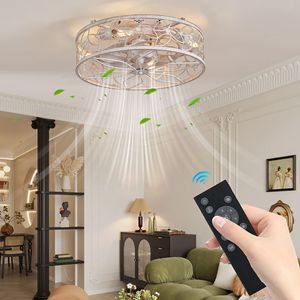 18-Inch Vintage White LED <b>Ceiling</b> Fan <b>Light</b> Quiet Operation with <b>Remote</b> <b>Control</b> Industrial Style for Living Room & Bedroom - Product Image 3