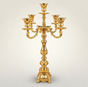 Table de mariage, candélabre à fleurs, centre de table, grande bougie, candélabre pour pilier, bougie et centre de table Floral, support pour fête de mariage - Product Image 1