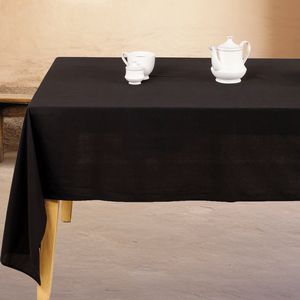 Nappe de table en coton noir de luxe, faite à la main, motif floral indien, pour la décoration de la maison, les cafés et les restaurants - Product Image 5