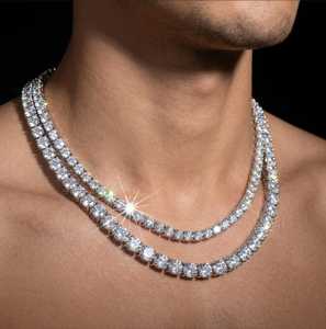Moissanite Tennis <b>Chain</b> Gold Plated 925 Silver <b>Iced</b> <b>Out</b> 22 - Product Image 1