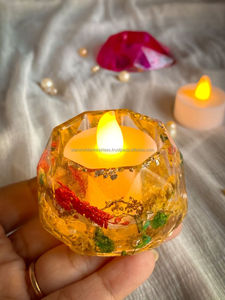 ขาตั้งเทียนทํามืออีพ็อกซี่เรซิ่น ขาตั้งเทียนงานฝีมือ ฐานทนทานและน่าสนใจสําหรับถือเทียน - Product Image 2